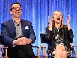 Creator/Executive Producer Rob Thomas (L) and actress Kristen Bell speak during The Paley Center for Media's PaleyFest 2014 Honoring 'Veronica Mars' at the Dolby Theatre on March 13, 2014 in Hollywood, California. (Source: Frederick M. Brown/Getty Images North America)