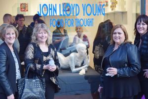 Michele Black, Dawn Deines Diane Thomason and Linda Bradley – Happy collectors of Young’s art “Food For Thought”